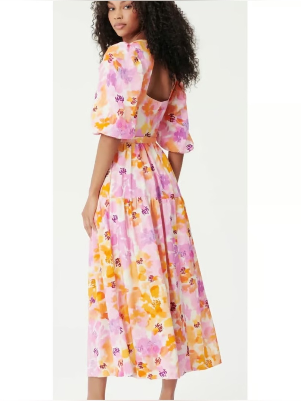 NICHOLAS CELIE BASSET FLORAL PRINT LINEN BLEND MAXI DRESS